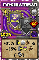 Wizard101 Death spell card: Typhoon Attenuate, Spell ID 5465