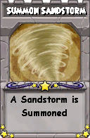 Wizard101 School 16 spell card: Summon Sandstorm, Spell ID 5471