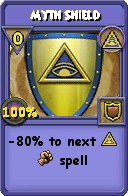 Wizard101 Myth spell card: Myth Shield, Spell ID 5491