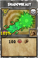Wizard101 Death spell card: Shadowblast, Spell ID 5507