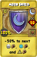 Wizard101 Moon spell card: Moon Shield, Spell ID 5510