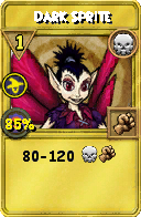 Wizard101 Death spell card: Dark Sprite, Spell ID 5514