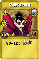 Wizard101 Death spell card: Dark Sprite, Spell ID 5516