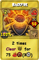 Wizard101 Fire spell card: Backfire, Spell ID 5520