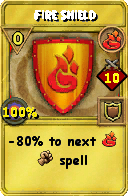 Wizard101 Fire spell card: Fire Shield, Spell ID 5524