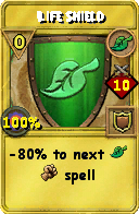Wizard101 Life spell card: Life Shield, Spell ID 5526