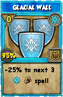 Wizard101 Ice spell card: Glacial Wall, Spell ID 5527