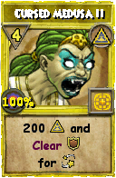 Wizard101 Myth spell card: Cursed Medusa II, Spell ID 5530