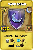 Wizard101 Moon spell card: Moon Shield, Spell ID 5533
