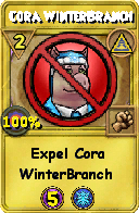 Wizard101 Myth spell card: Cora WinterBranch, Spell ID 5542
