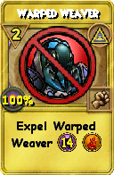 Wizard101 Myth spell card: Warped Weaver, Spell ID 5552