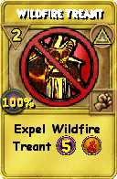Wizard101 Myth spell card: Wildfire Treant, Spell ID 5570