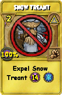 Wizard101 Myth spell card: Snow Treant, Spell ID 5587