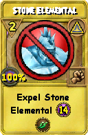 Wizard101 Myth spell card: Stone Elemental, Spell ID 5589