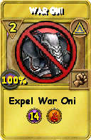 Wizard101 Myth spell card: War Oni, Spell ID 5594