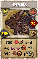 Wizard101 Balance spell card: Chimera, Spell ID 5615