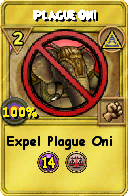 Wizard101 Myth spell card: Plague Oni, Spell ID 5623
