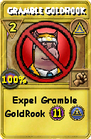 Wizard101 Myth spell card: Gramble GoldRook, Spell ID 5625