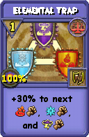 Wizard101 Balance spell card: Elemental Trap, Spell ID 5648