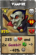 Wizard101 Death spell card: Vampire, Spell ID 5666