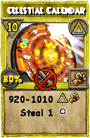 Wizard101 Myth spell card: Celestial Calendar, Spell ID 5669