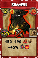 Wizard101 Fire spell card: Krampus, Spell ID 5679