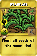 Wizard101 Gardening spell card: Plant All, Spell ID 5684