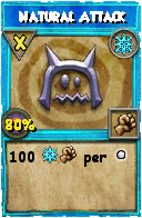 Wizard101 Ice spell card: Natural Attack, Spell ID 5705