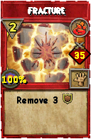 Wizard101 Fire spell card: Fracture, Spell ID 5714