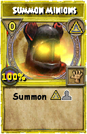 Wizard101 Myth spell card: Summon Minions, Spell ID 5735