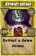 Wizard101 Myth spell card: Extract Golems, Spell ID 5746