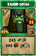 Wizard101 Life spell card: Legend Golem, Spell ID 5757