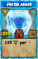 Wizard101 Ice spell card: Frozen Armor, Spell ID 5765