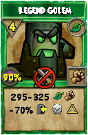 Wizard101 Life spell card: Legend Golem, Spell ID 5766