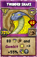 Wizard101 Storm spell card: Thunder Snake, Spell ID 5775