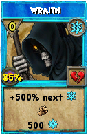 Wizard101 Ice spell card: Wraith, Spell ID 5783