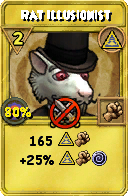 Wizard101 Myth spell card: Rat Illusionist, Spell ID 5785