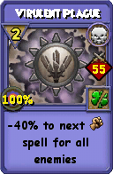 Wizard101 Death spell card: Virulent Plague, Spell ID 5786