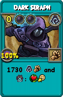 Wizard101 Shadow spell card: Dark Seraph, Spell ID 5795