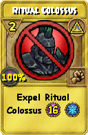Wizard101 Myth spell card: Ritual Colossus, Spell ID 5824