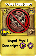 Wizard101 Myth spell card: Vault Conscript, Spell ID 5825