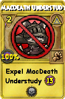 Wizard101 Myth spell card: MacDeath Understudy, Spell ID 5836