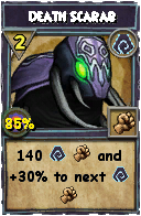 Wizard101 Shadow spell card: Death Scarab, Spell ID 5847