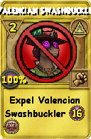Wizard101 Myth spell card: Valencian Swashbuckler, Spell ID 5848