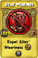 Wizard101 Myth spell card: Silas' Weariness, Spell ID 5854