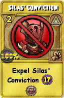 Wizard101 Myth spell card: Silas' Conviction, Spell ID 5861