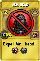 Wizard101 Myth spell card: Mr. Dead, Spell ID 5862