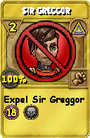 Wizard101 Myth spell card: Sir Greggor, Spell ID 5869