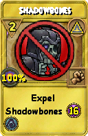 Wizard101 Myth spell card: Shadowbones, Spell ID 5871