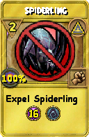 Wizard101 Myth spell card: Spiderling, Spell ID 5880